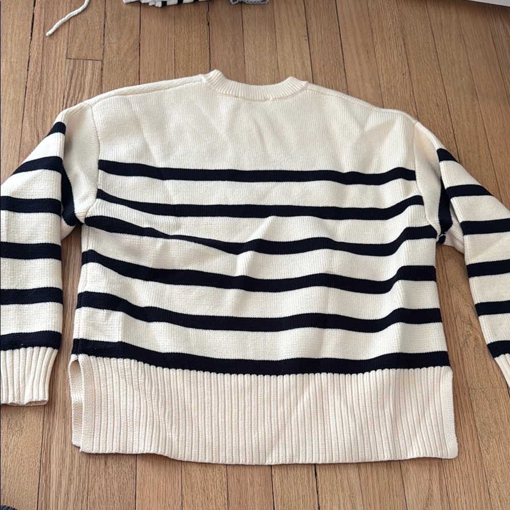 Striped Black and Cream Sweater